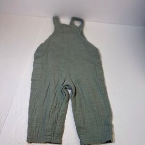 Little Planet by Carters Organic Cotton Gauze Overalls Sage Green 9M 1R384110